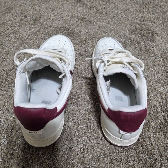 Nike Air Force 1 Low White Maroon Leather Men’s Size 8 DB4455-100 main image 7